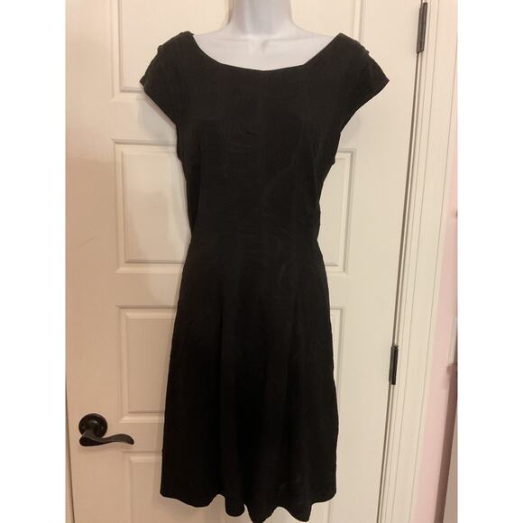 Signature Dresses & Skirts - Signature Black Embossed Party Cocktail Dress Xl